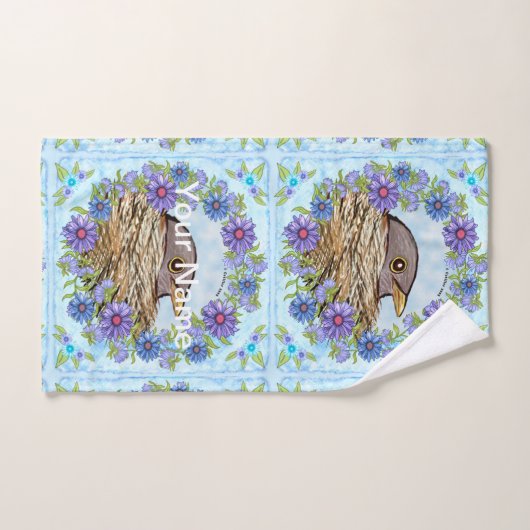 Vogel in nestkeukenset bad handdoek (Handdoek)