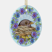 Vogel in nestornament keramisch ornament (Rechts)