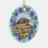 Vogel in nestornament keramisch ornament (Rechts)