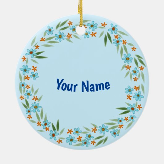 Vogel in nestornament keramisch ornament (Achterkant)