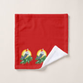 Vogel in Santa Hat Bad Handdoek (Wasdoekje)