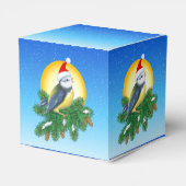 Vogel in Santa Hat Bedankdoosjes (Achterkant)