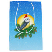 Vogel in Santa Hat Medium Cadeauzakje (Voorkant)