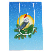 Vogel in Santa Hat Medium Cadeauzakje (Achterkant)