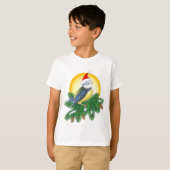 Vogel in Santa Hat T-shirt (Voorkant volledig)