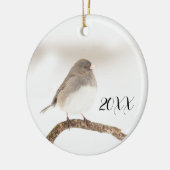 Vogel in sneeuw 2023 keramisch Ornament (Links)