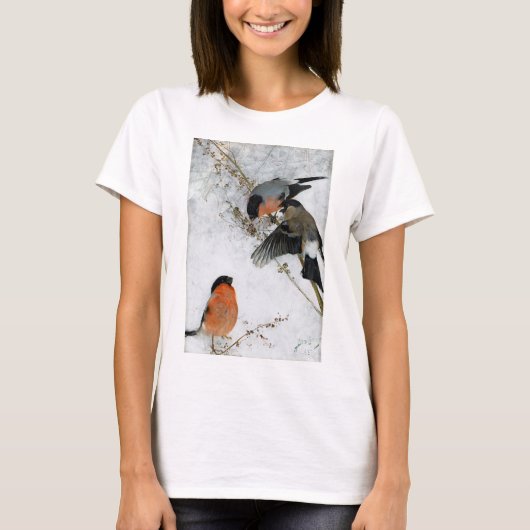 Vogel in sneeuw, Bruno Liljefors T-shirt (Voorkant)