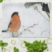 Vogel in sneeuw, Bruno Liljefors Theedoek (Gevouwen)