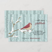 Vogel in Snow Bereavement - Hartelijk dank Bedankkaart (Voorkant / Achterkant)