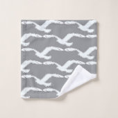 Vogel in vlucht badaccessoire donkergrijs bad handdoek (Wasdoekje)