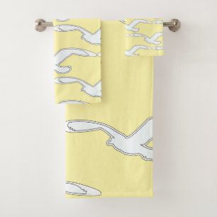 Vogel in Vlucht Badaccessoire Geel    Bad Handdoek