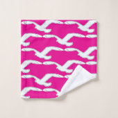Vogel in vlucht badaccessoire heet roze bad handdoek (Wasdoekje)