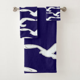 Vogel in Vlucht Badaccessoire Navyblauw Bad Handdoek