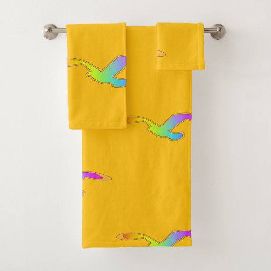 Vogel in vlucht Herhaal Geel Bad Handdoek (Insitu)