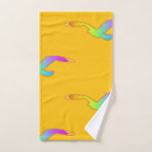 Vogel in vlucht Herhaal Geel Bad Handdoek (Handdoek)