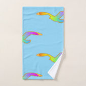 Vogel in vlucht herhaal het blauw bad handdoek (Handdoek)