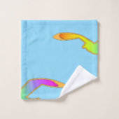 Vogel in vlucht herhaal het blauw bad handdoek (Wasdoekje)