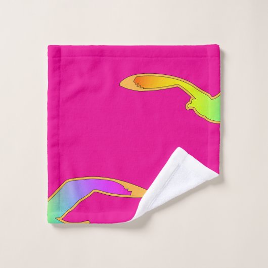 Vogel in vlucht Herhaal Hete Roze Bad Handdoek (Wasdoekje)