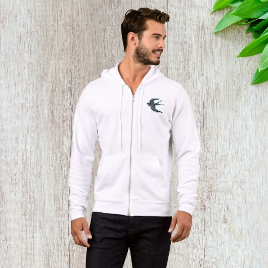 Vogel in vlucht Mannen full-zip Hoodie