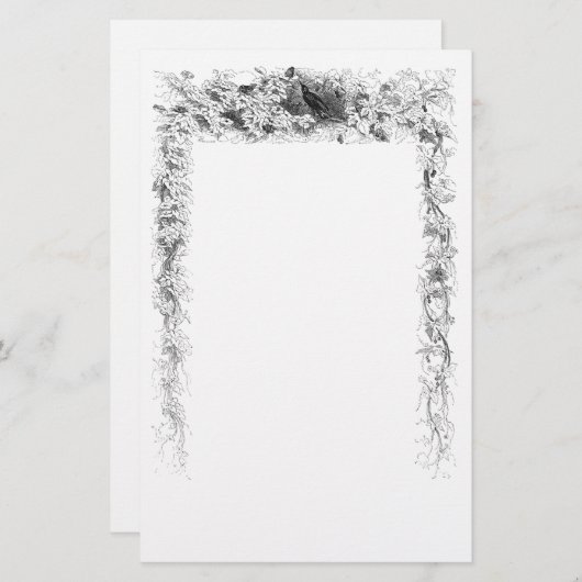  vogel in wijnstokbakkerswaren briefpapier (Voorkant / Achterkant)