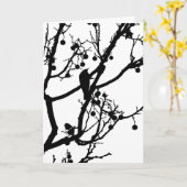 Vogel in zwart-wit, Moederdag Kaart (Gele Bloem)