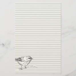 Vogel Inkt Tekening Witte Rook Natuur Wilde Dieren Briefpapier
