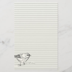 Vogel Inkt Tekening Witte Rook Natuur Wilde Dieren Briefpapier