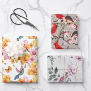 Vogel Inpakpapier Plat Vel Set van 3