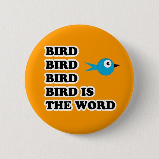 Vogel is het woord ronde button 5,7 cm (Voorkant)