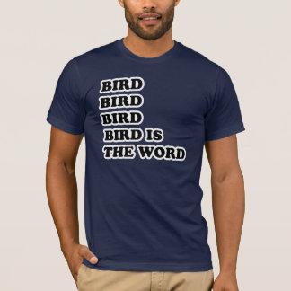 Vogel is het woord t-shirt