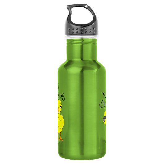 Vogel kijken chick tekst waterfles  (Achterkant)