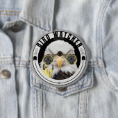 Vogel kijken, grappige vogelarend watcher ronde button 4,0 cm (In situ)