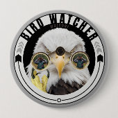 Vogel kijken, grappige vogelarend watcher ronde button 4,0 cm (Voorkant)