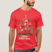 Vogel Kijken Kerst Kerst Vrolijk Kerstmeisje T-shirt (Voorkant)