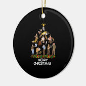 Vogel kijken Kerstboom Vrolijk Kerstfeest Keramisch Ornament (Links)