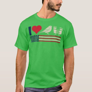 Vogel Kijken Ornithologie vriend retro T-shirt