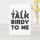Vogel kijken retro praten Birdy naar mij Vogelvoge Kaart (Gele Bloem)