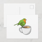 Vogel koffiekop briefkaart (Voorkant / Achterkant)