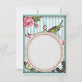 vogel, kooi, vlinder en Rozen Hartelijk dank Notitiekaartje (Achterkant)