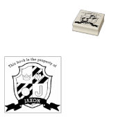 Vogel kuif letter J kinderbibliotheek naam rubber Rubberstempel (Gestempeld)