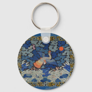Vogel Kunstwerk Kuif Chinese borduurwerk kunstwerk Sleutelhanger