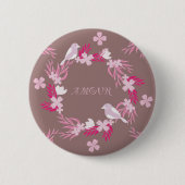 vogel liefde ronde button 5,7 cm (Voorkant)