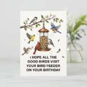 Vogel Liefhebber Kaart | Grappige Vogel Voederbak (Staand voorkant)