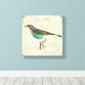  vogel links canvas afdruk (Insitu (Houten vloer))