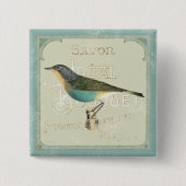  vogel links vierkante button 5,1 cm (Voorkant)