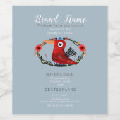 Vogel logo Zoete Jonge Wijn Etiket (Enkel label)