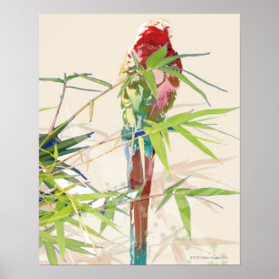 Vogel met Bamboe Leaves Poster