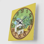 Vogel met Birdhouse Vierkante Klok (Hoek)