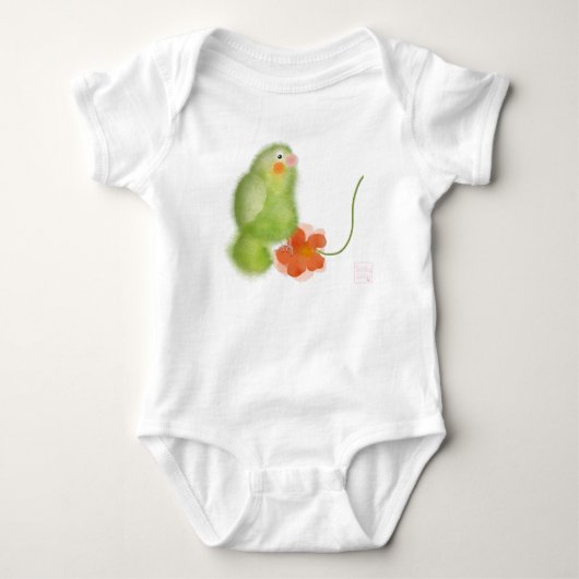 Vogel met bloem van BabyLaia Romper (Voorkant)