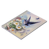  vogel met bloemen NoteBook Notitieboek (Linkerzijde)